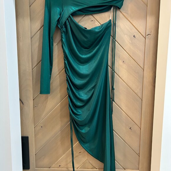 NWT Green Shop17 One Shoulder Bodycon Dress - Picture 1 of 3
